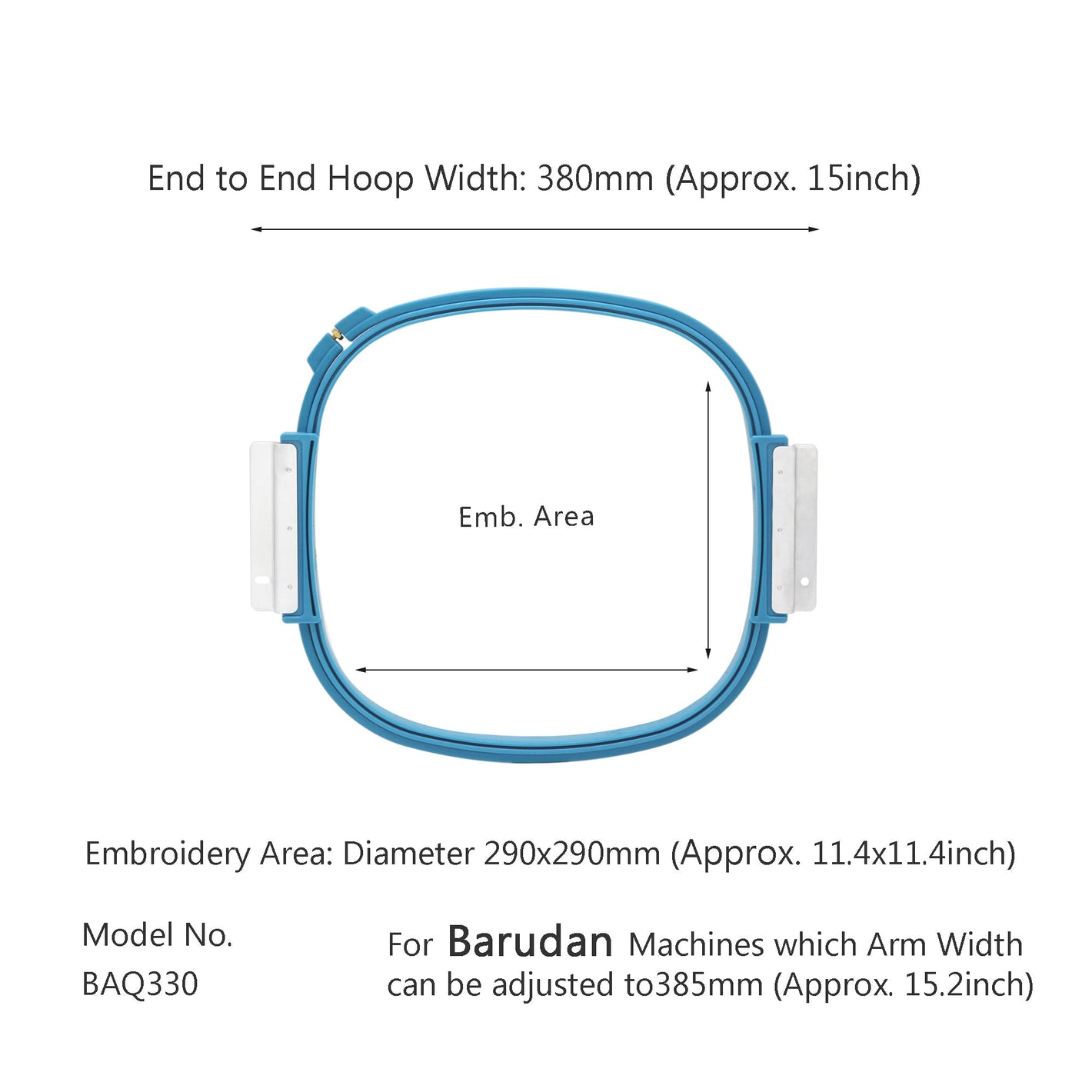 Sew Tech Embroidery Hoop 300mm | 11.8" Square for Barudan