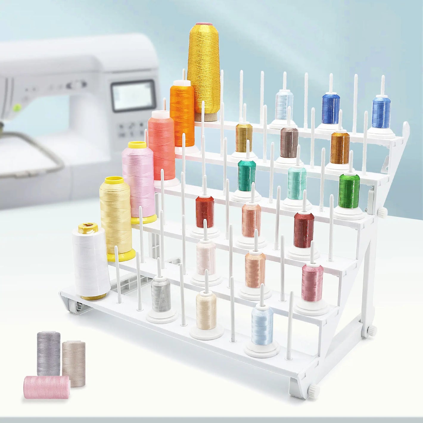 Sew Tech 60-Spool Thread Stand with Adjustable Legs | Universal