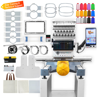 SEWTECH ST-1501 Commercial Embroidery Machine, 15 Needles, 600×400mm (23.6×15.7 in)