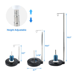 Sew Tech Adjustable 1-Spool Thread Stand With Plastic Base