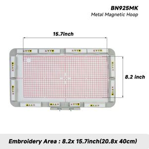 Super Large  208x400 mm Magnetic Embroidery Hoop (Long-bar Magnets) for Bernina 990 880 830 790 720 700 PRO  etc Machine