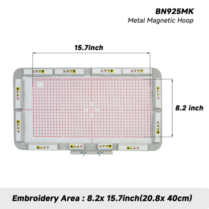 Super Large  208x400 mm Magnetic Embroidery Hoop (Long-bar Magnets) for Bernina 990 880 830 790 720 700 PRO  etc Machine