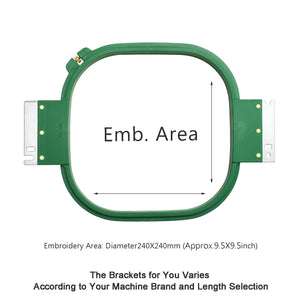 MaggieFrame Tubular Embroidery Hoop 240mm | 9.5" Square for Melco