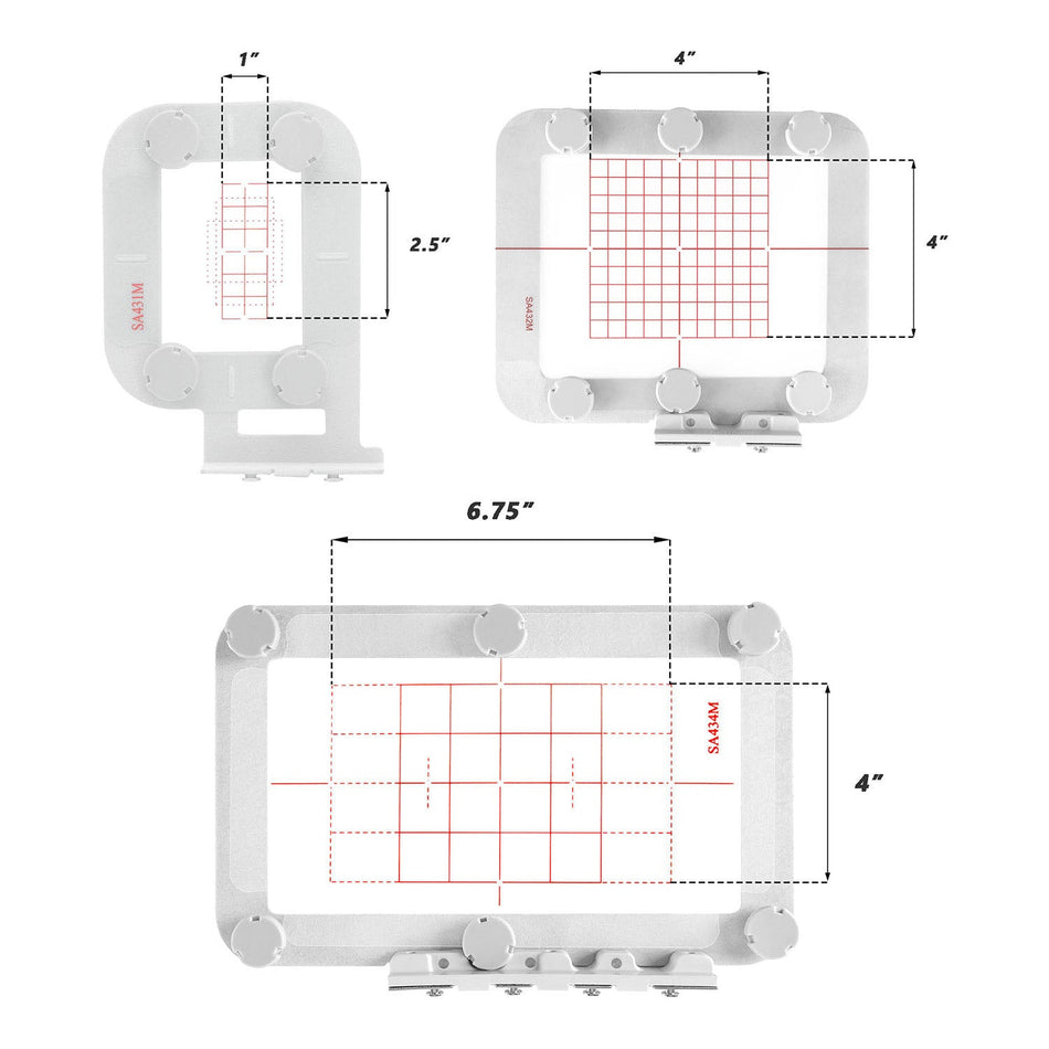 Magnetic Hoop Set for Brother SE600 PE550D SE700 PE535 SE400 PE525 PE540D PE500 SE625 SE425 Innovis Babylock, Metal Magnet Embroidery Machine Sash Frames