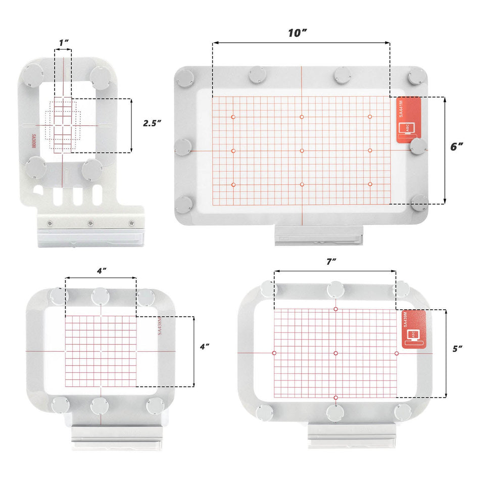 Magnetic Hoop Set for Brother Innovis NQ1700E NQ1600E NQ1400E NQ3600D Dream Machine 2 VE2200 4000D 1500D V7 V5 VM5200 and Babylock, Metal Magnet Embroidery Machine Sash Frames