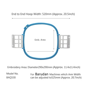 Sew Tech Embroidery Hoop 300mm | 11.8" Square for Barudan