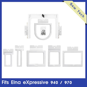 Sew Tech 6in1 Magnetic Embroidery Hoop Set – Fast Magna Hoop Fits Elna eXpressive 940 970