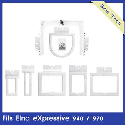 Sew Tech 6in1 Magnetic Embroidery Hoop Set – Fast Magna Hoop Fits Elna eXpressive 940 970