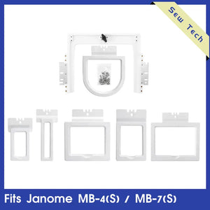 Sew Tech 6in1 Magnetic Embroidery Hoop Set – Fast Magna Hoop Fits Janome MB-4/ MB-4S/ MB-7/ MB-7S