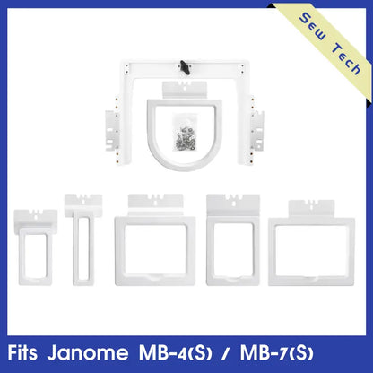 Sew Tech 6in1 Magnetic Embroidery Hoop Set – Fast Magna Hoop Fits Janome MB-4/ MB-4S/ MB-7/ MB-7S