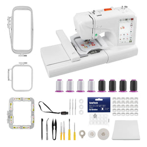 Maxstitch Mini macchina da ricamo per uso domestico con touchscreen - Kit di avviamento incluso, area di ricamo 4"x9,25", USB