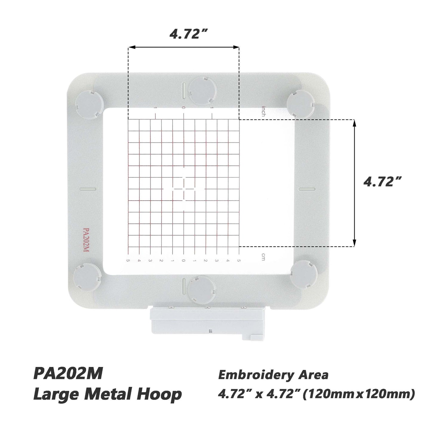 Magnetic Hoop for Husqvarna Viking Designer | Metal Magnet Embroidery Machine Sash Frame | 4.7x4.7"