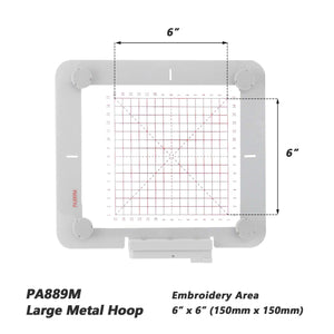 Magnetic Hoop for Husqvarna Viking Designer, Designer JADE, QUIT DESIGNER Ⅱ, Platinum | Metal Magnet Embroidery Machine Sash Frame | 5.9x5.9"