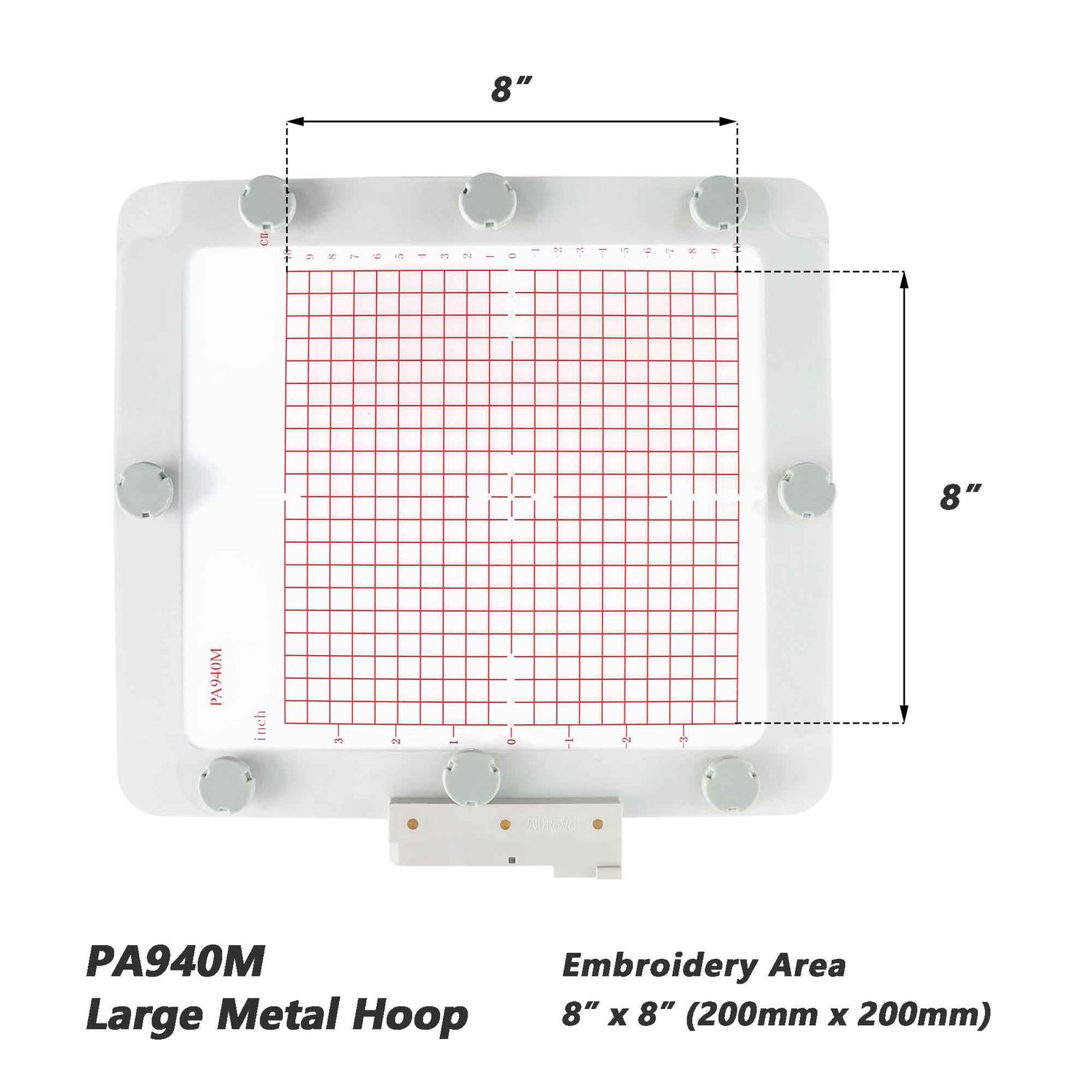 Magnetic Hoop for Husqvarna Viking | Metal Magnet Embroidery Machine Sash Frame | 8x8"