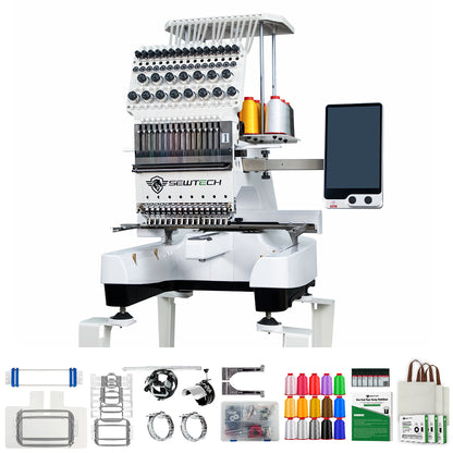 Máquina de bordar comercial SEWTECH SC-1501, 15 agulhas, 360x200mm (14.2×7.9 pol.)