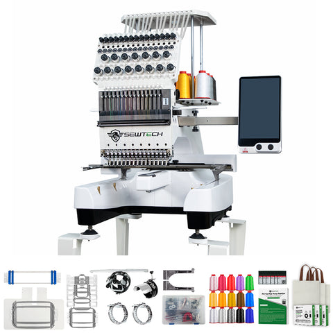 Máquina de bordar comercial SEWTECH SC-1501, 15 agulhas, 360x200mm (14.2×7.9 pol.)