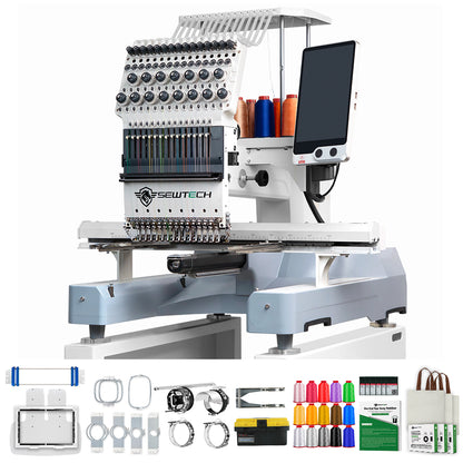 SEWTECH ST-1501 Commercial Embroidery Machine, 15 Needles, 600×400mm (23.6×15.7 in)