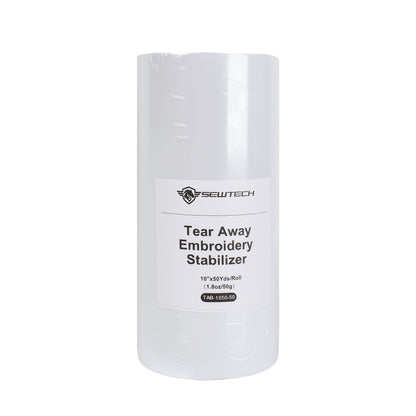 Tear Away Embroidery Stabilizer Backing | Friendly Material for Hats, Denim, Canvas - Clean Tear, Low Residue -10"x 50yd / 12"x 50yd