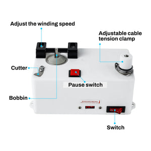Avvolgitore elettrico automatico per bobine – Doppia tensione 110 V/220 V | Per la maggior parte dei tipi di bobine | Portatile, funzione di arresto automatico